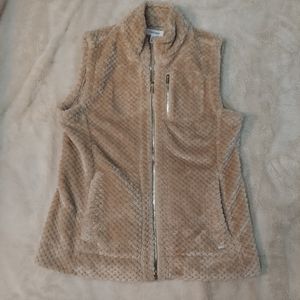 Calvin Klein Women's Medium Faux Fur Zip-up Vest